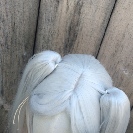 Frieren cosplay wig top view